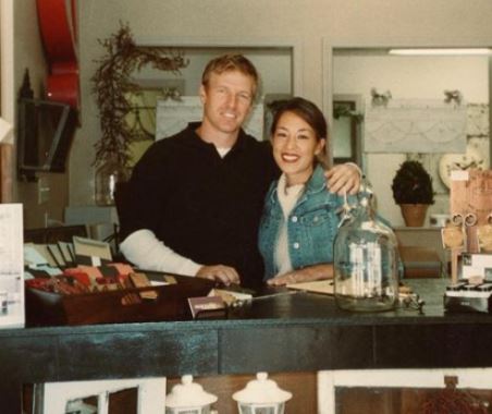 Chip Gaines and Joanna Gaines at their Magnolia store in 2003
